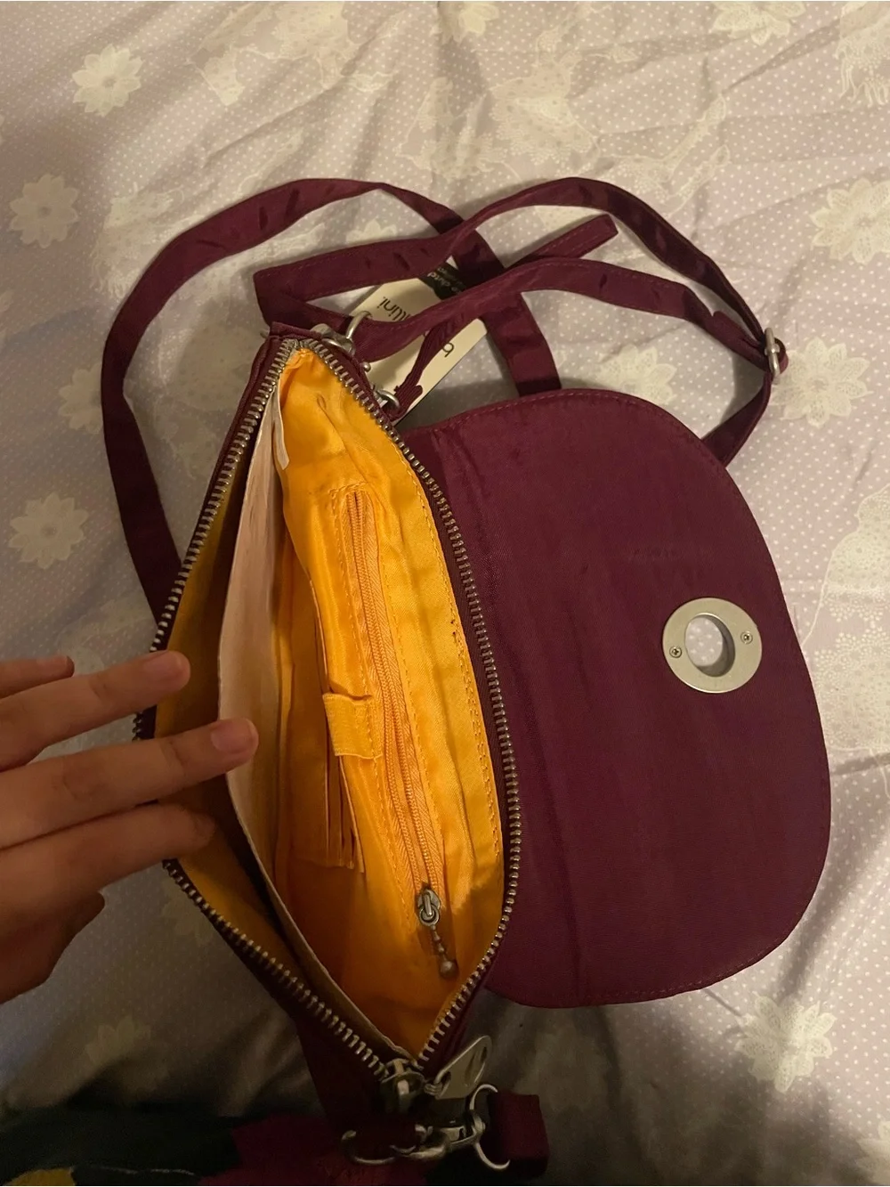 Baggallini Dark Purple Crossbody with Turn-Lock Closure